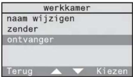 werkkamer naam wijzigen zender ontvanger Terug ▲ ▼ Kiezen