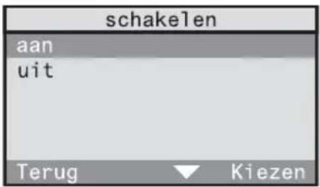 schakelen aan uit Terug Kiezen
