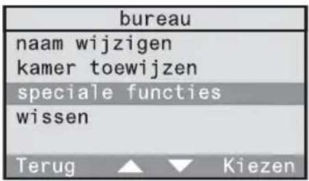 bureau naam wijzigen kamer toewijzen speciale functies wissen Terug ▲ ▼ Kiezen