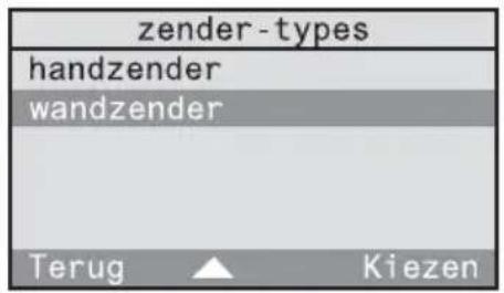 zender-types handzender wandzender Terug Kiezen