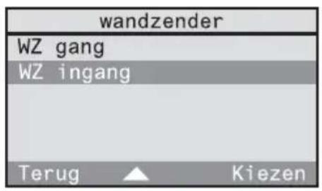 wandzender WZ gang WZ ingang Terug Kiezen