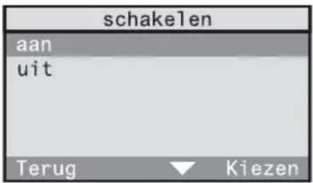 schakelen aan uit Terug Kiezen