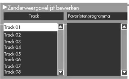 Zenderweergavelijst bewerken Track Favorietenprogramma Track 01 Track 02 Track 03 Track 04 Track 05 Track 06 Track 07 Track 08