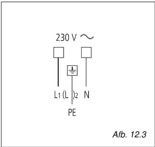 230 V ~ L1 (L )2 N PE Afb. 12.3