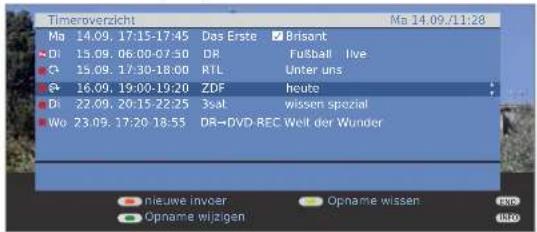 LOEWE Xelos A 37 Full HD 100 DR - Timer via het timeroverzicht programmeren - 2
