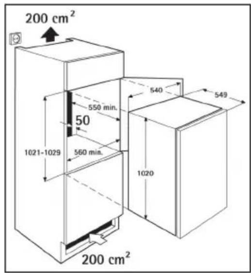 200 cm² 550 min. 50 1021-1029 560 min. 540 1020 549 200 cm²