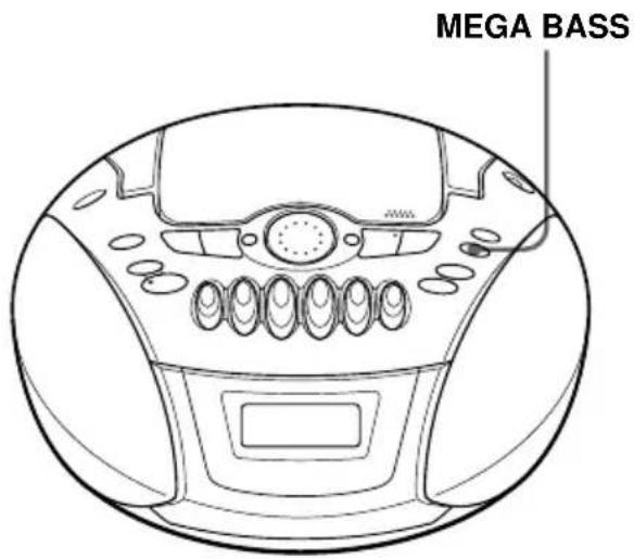 SONY CFD-E70L - Seleccionar a intensificação de som (MEGA BASS) - 1