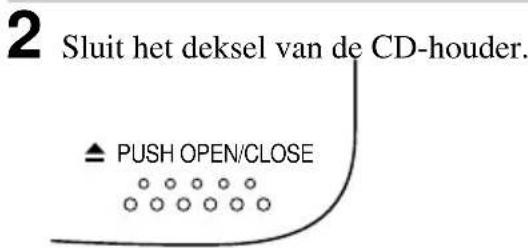 2 Sluit het deksel van de CD-houder. ▲ PUSH OPEN/CLOSE