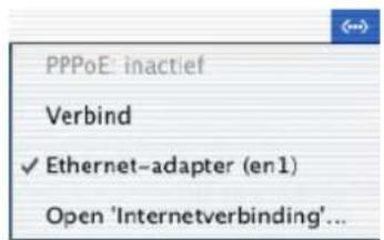 PPPoE: inactief Verbind ✓ Ethernet-adapter (en1) Open 'Internetverbinding'...