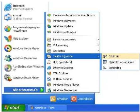 Internet Internet Explorer E-mail Outlook Express Programmaloegang en -instellingen MSN Explorer Windows Media Player Windows Messenger Rondlaiding door Windows XP Windows Movie Maker Allic programma's Programmaloegang en -instellingen Windows adveren Windows Update Windows catalogus Bureau-accessories Ontspaning Opstartan SAGEN Pigisiko Hulp op afstand Internet Explorer MSN Explorer Outlook Express Windows Media Player Windows Messenger DSLMON F@st800 verwijderen Vorbinding Afmaden Urschakalan start naarivoos - Paint