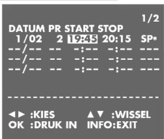 GRUNDIG GV 9400 HIFI - Opnamegegevens wijzigen - 2