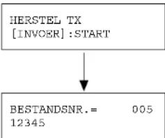 HERSTEL TX [INVOER]:START BESTANDSNR.= 005 12345