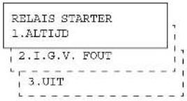 RELAIS STARTER 1.ALTijd 2.I.G.V. FOUT 3.UIT