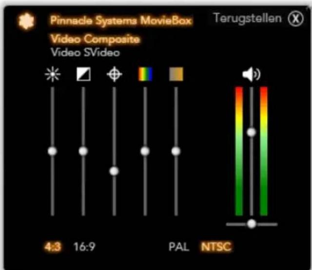 Pinnacle Systems MovieBox Video Composite Video SVideo 4:3 16:9 PAL NTSC Terugstellen