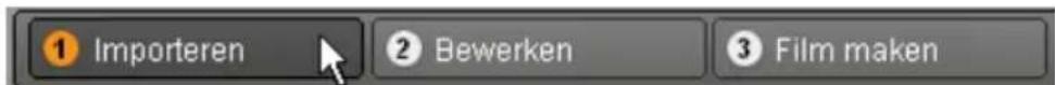 ① Importeren ② Bewerken ③ Film maken