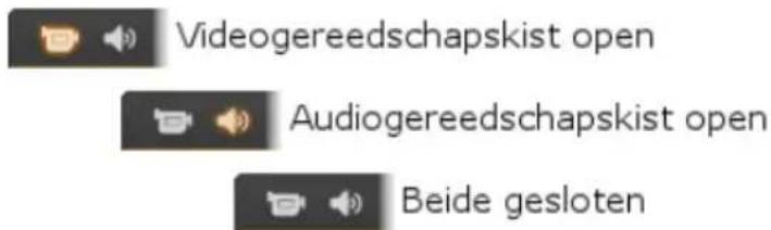 Videogereedschapskist open Audiogereedschapskist open Beide gesloten
