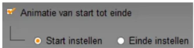 Animatie van start tot einde Start instellen Einde instellen