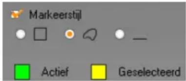 Markeerstijl ■ □ ● □ — ■ Actief ■ Geselecteerd