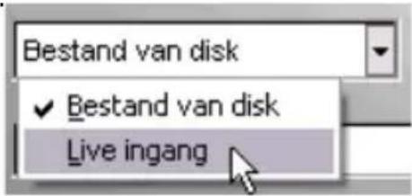Bestand van disk ✓ Bestand van disk Live ingang