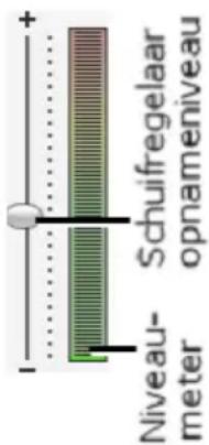 Schuifregelaar opnameniveau Niveau- meter