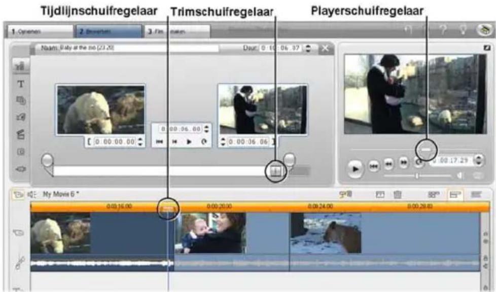 Tijdlijnschuifregelaar Trimschuifregelaar Playerschuifregelaar 1. Openzen 2. Breverties 3. Fan Duur: 0:00:06:07 Naam: Baby at the zoo (23.20) 0:00:06.00 0:00:06.06 My Movie 6 * 0:03:16:00 0:00:20:00 0:09:24:00 0:00:28:00