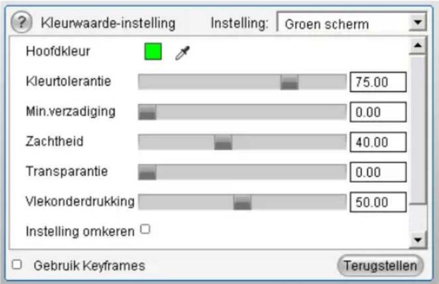 PINNACLE Studio 11 Plus - De interface van het effect Kleurwaarde-instelling - 1