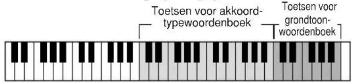 Toetsen voor akkoord- typewoordenboek Toetsen voor grondtoon- woordenboek
