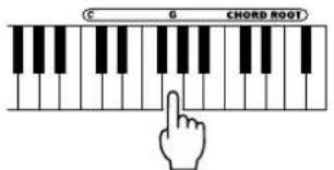 YAMAHA PSR-GX76 - Specificeer de grondtoon van het akkoord. - 1