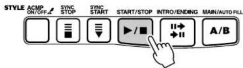 STYLE ACMP ON/OFF. SYNC STOP SYNC START START/STOP INTRO/ENDING MAIN/AUTO FILL A/B