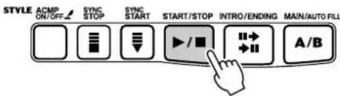 STYLE ACMP ON/OFF/↓ SYNC STOP SYNC START START/STOP INTRO/ENDING MAIN/AUTO FILL A/B
