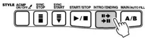 STYLE ACMP ON/OFF SYNC STOP SYNC START START/STOP INTRO/ENDING MAIN/AUTO FILL A/B