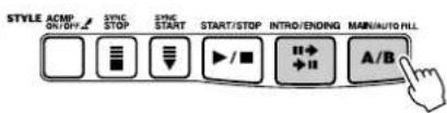 STYLE ACMP ONT/OFF SYNC STOP SYNC START START/STOP INTRO/ENDING MAIN/AUTO HLL A/B