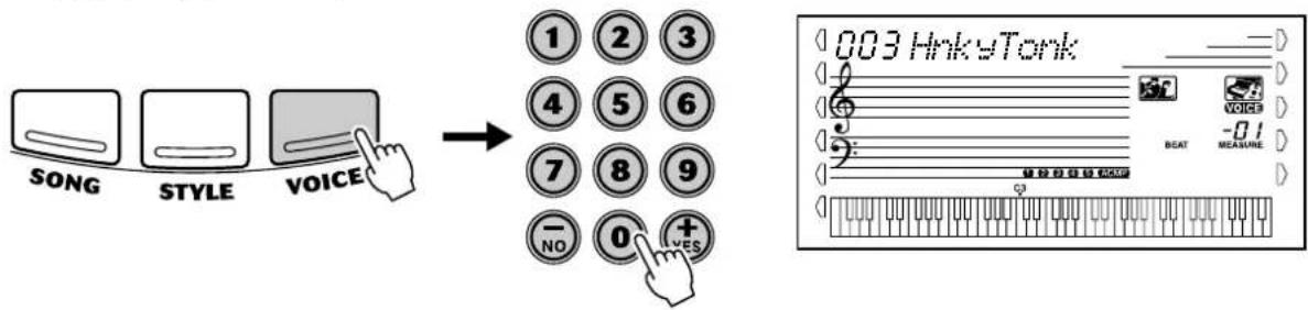 SONG STYLE VOICE ① ② ③ ④ ⑤ ⑥ ⑦ ⑧ ⑨ — NO + YES 003 HnkyTonk BEAT MEASURE