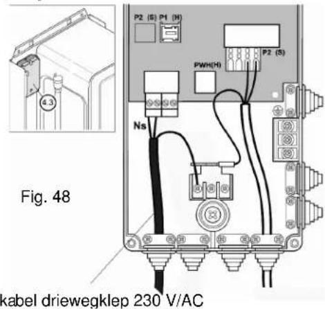 Junkers EBU 120-1 - Elektrische aansluiting van de driewegkraan ERIE op TOP 42 ZBR - 1