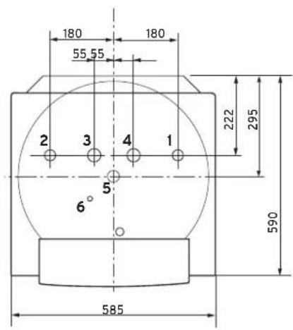180 180 55.55 2 3 4 1 6° 5 222 295 590 585