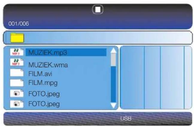 001/006 MUZIEK.mp3 MUZIEK.wma FILM.avi FILM.mpg FOTO.jpeg FOTO.jpeg USB