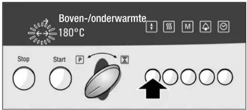 Boven-/onderwarmte 180°C Stop Start P ↑