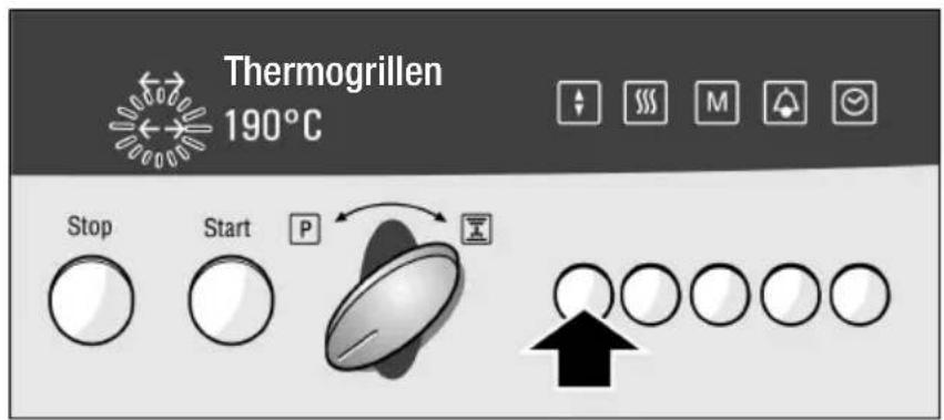 Thermogrillen 190°C Stop Start P ↑