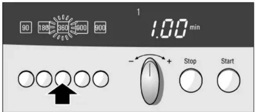 90 180 360 900 900 1.00 min - + Stop Start