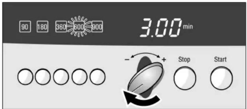 90 180 360 600 900 3.00 min - + Stop Start