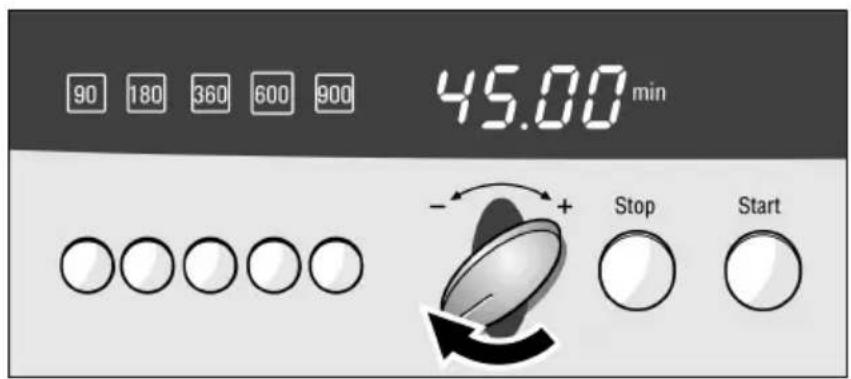 90 180 360 600 900 45.00 min - + Stop Start