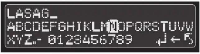 LASAG_ ABCDEFGHIJKLMNOPQRSTUVWXYZ - 0128456789 J ← 5