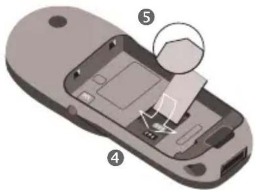 SIEMENS S45 - SIM-kaart/batterij plaatsen - 3
