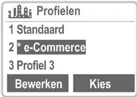 Profielen 1 Standaard 2 * e-Commerce 3 Profiel 3 Bewerken Kies