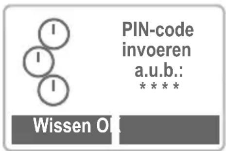 I I I PIN-code invoeren a.u.b.: * * * * Wissen O