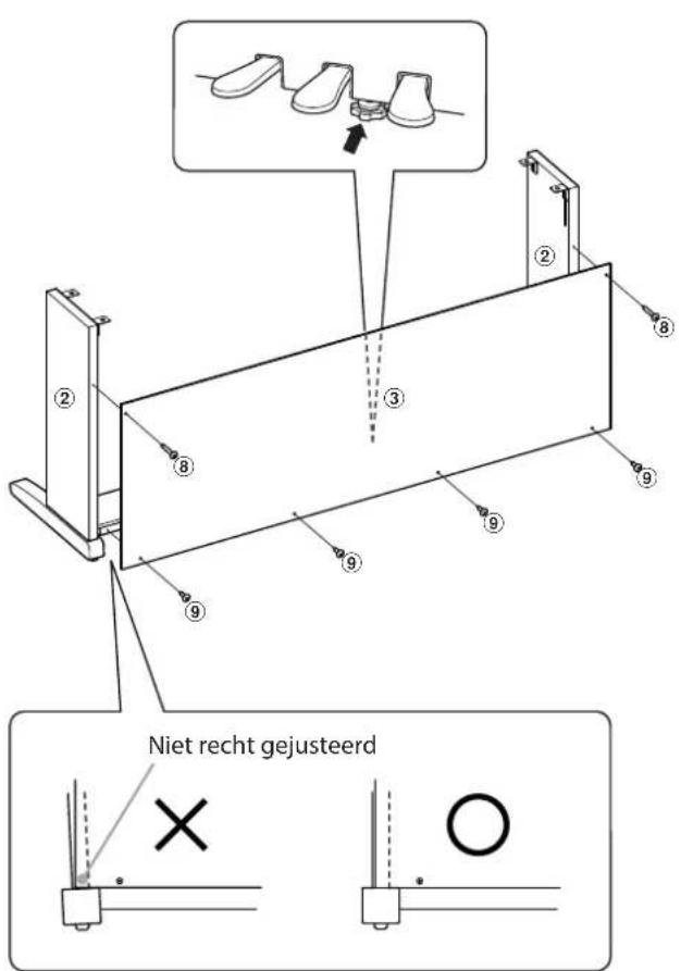 KAWAI CN14 - Bevestiging van de achterwand ③ - 2
