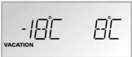 -18°C VACATION 8°C