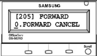 SAMSUNG [205] FORWARD 0.FORWARD CANCEL Office Serv DS-5021D Scroll