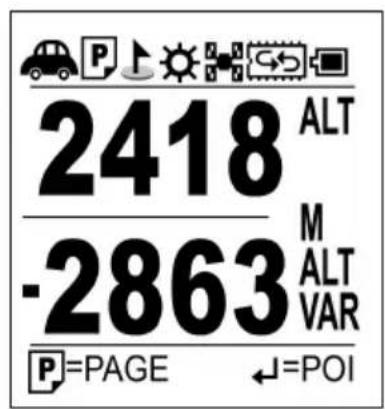 2418 ALT -2863 M ALT VAR P=PAGE ←=POI