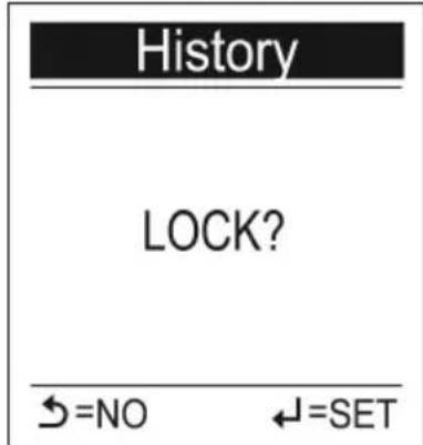 History LOCK? ←=NO ←=SET